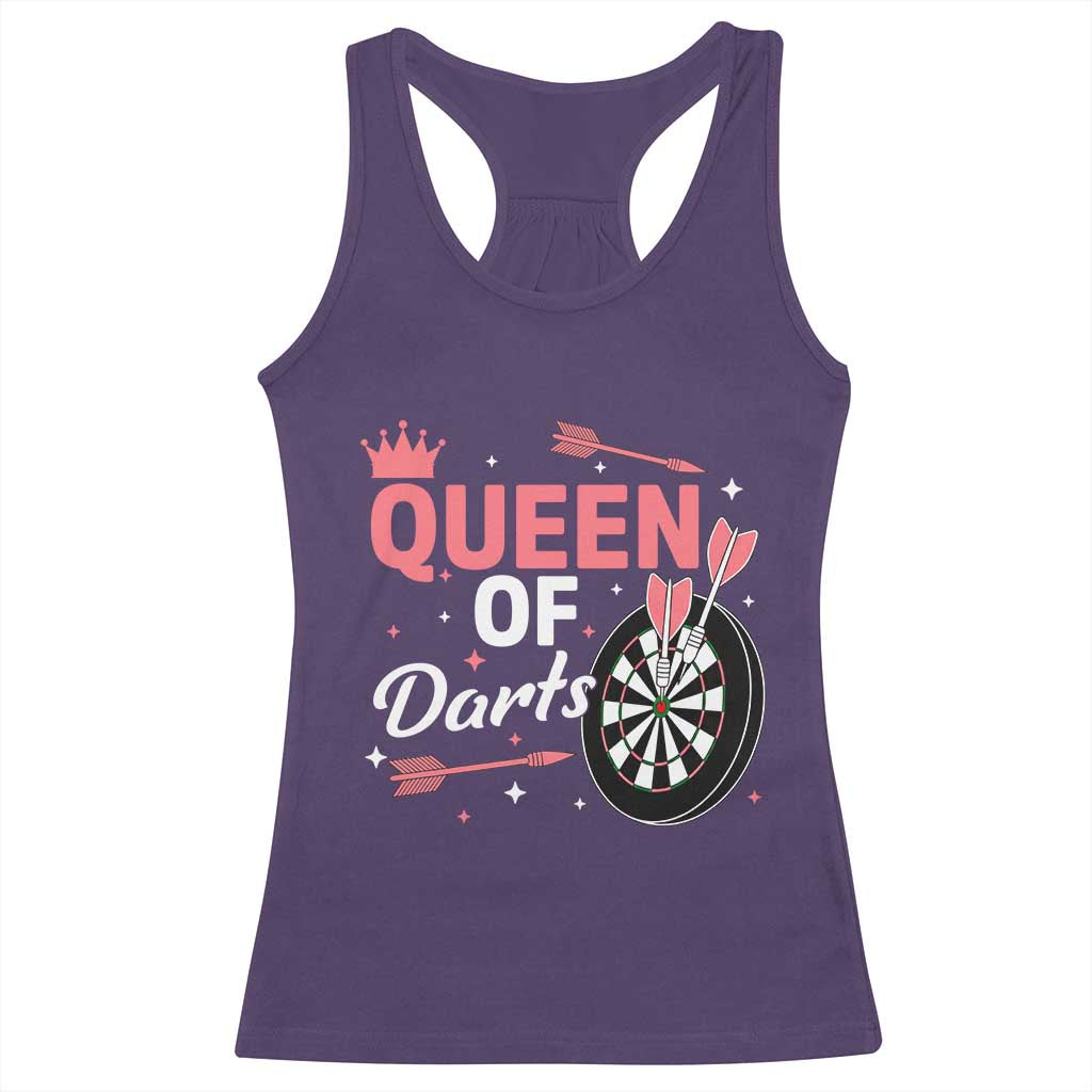 Queen Of Darts Bullseye Shooter Racerback Tank Top Female Dartist Gift - Wonder Print Shop