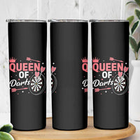 Queen Of Darts Bullseye Shooter Skinny Tumbler Female Dartist Gift - Wonder Print Shop