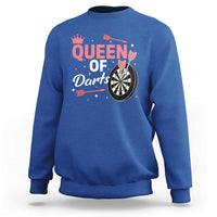 Queen Of Darts Bullseye Shooter Sweatshirt Female Dartist Gift - Wonder Print Shop