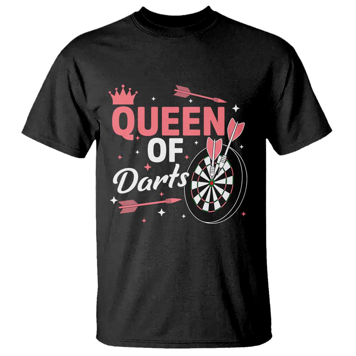 Queen Of Darts Bullseye Shooter T Shirt Female Dartist Gift - Wonder Print Shop