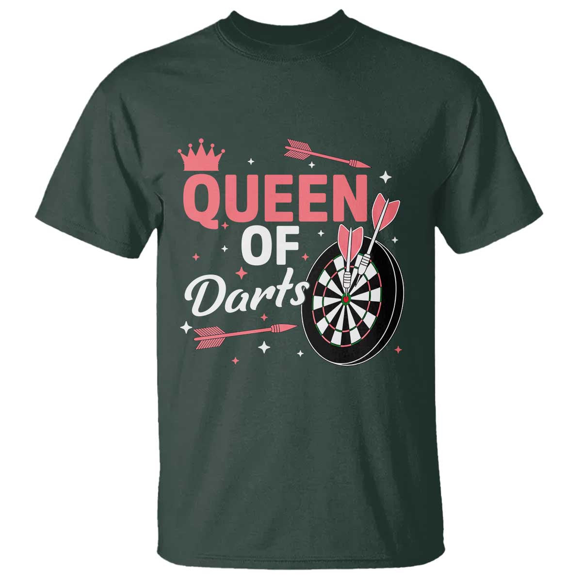 Queen Of Darts Bullseye Shooter T Shirt Female Dartist Gift - Wonder Print Shop