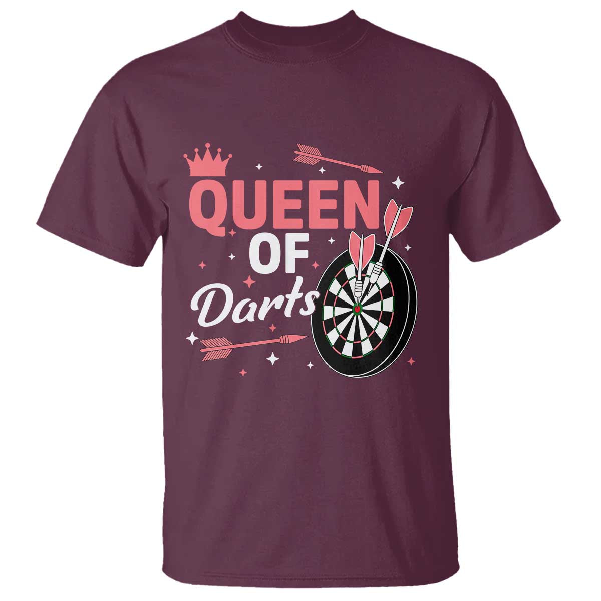 Queen Of Darts Bullseye Shooter T Shirt Female Dartist Gift - Wonder Print Shop
