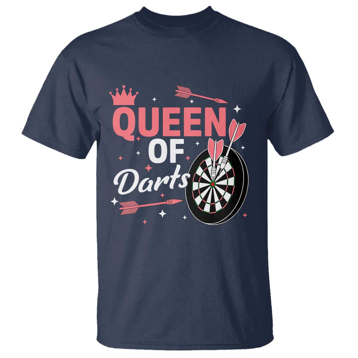 Queen Of Darts Bullseye Shooter T Shirt Female Dartist Gift - Wonder Print Shop