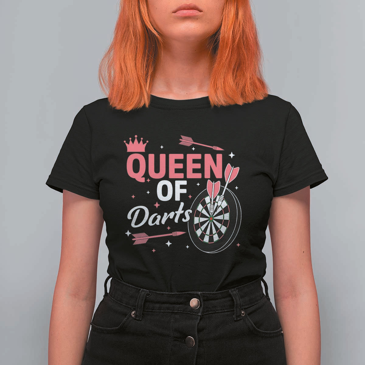 Queen Of Darts Bullseye Shooter T Shirt For Women Female Dartist Gift - Wonder Print Shop