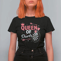 Queen Of Darts Bullseye Shooter T Shirt For Women Female Dartist Gift - Wonder Print Shop