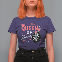 Queen Of Darts Bullseye Shooter T Shirt For Women Female Dartist Gift - Wonder Print Shop