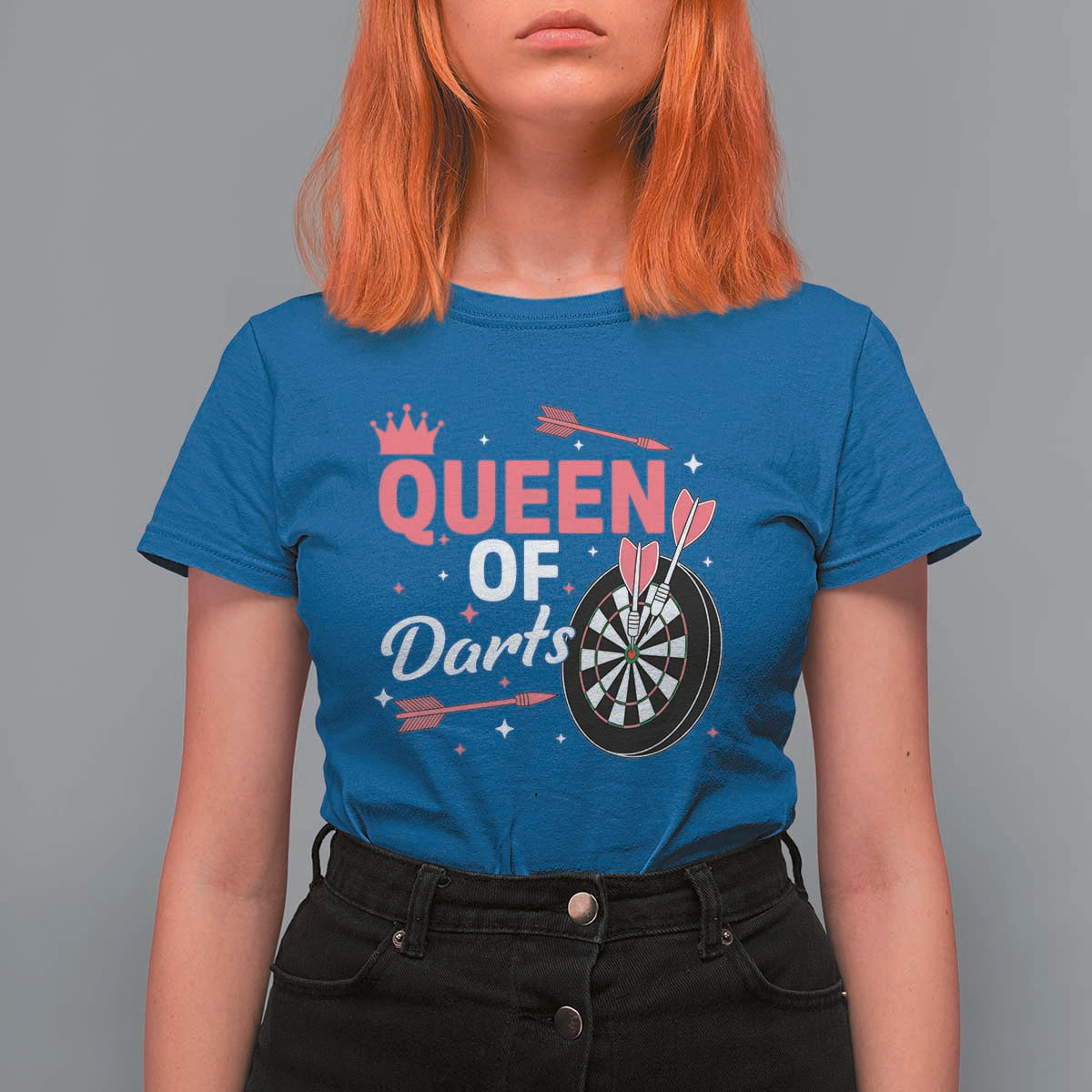 Queen Of Darts Bullseye Shooter T Shirt For Women Female Dartist Gift - Wonder Print Shop