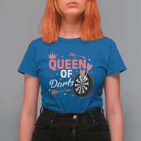 Queen Of Darts Bullseye Shooter T Shirt For Women Female Dartist Gift - Wonder Print Shop