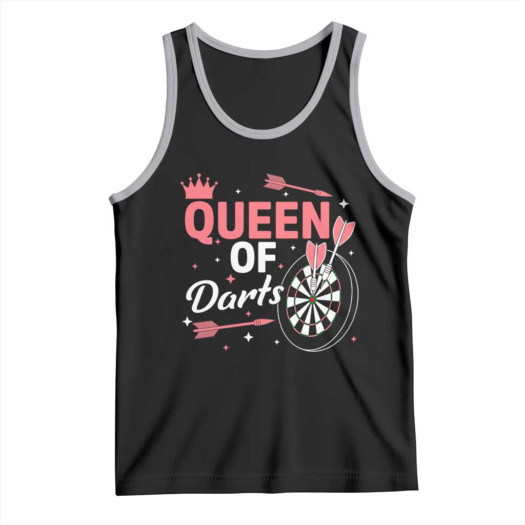 Queen Of Darts Bullseye Shooter Tank Top Female Dartist Gift - Wonder Print Shop