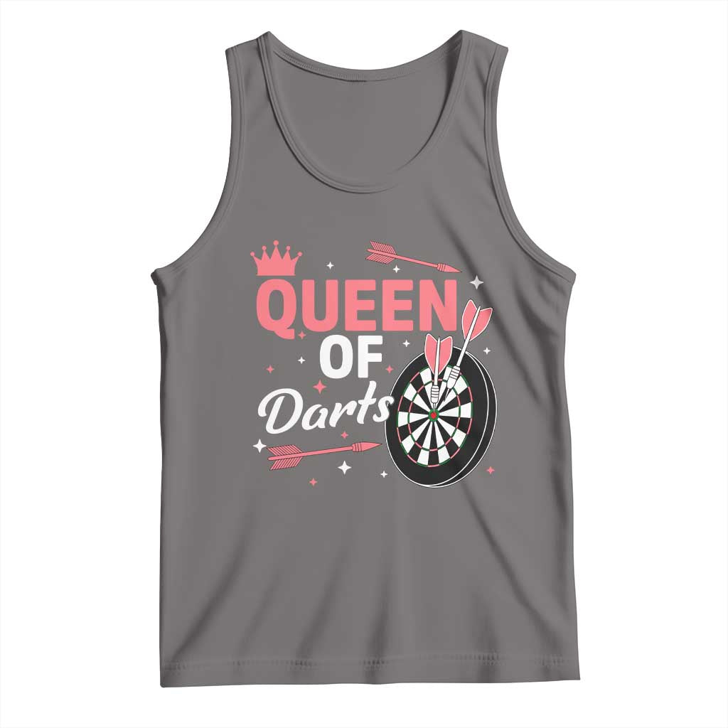 Queen Of Darts Bullseye Shooter Tank Top Female Dartist Gift - Wonder Print Shop