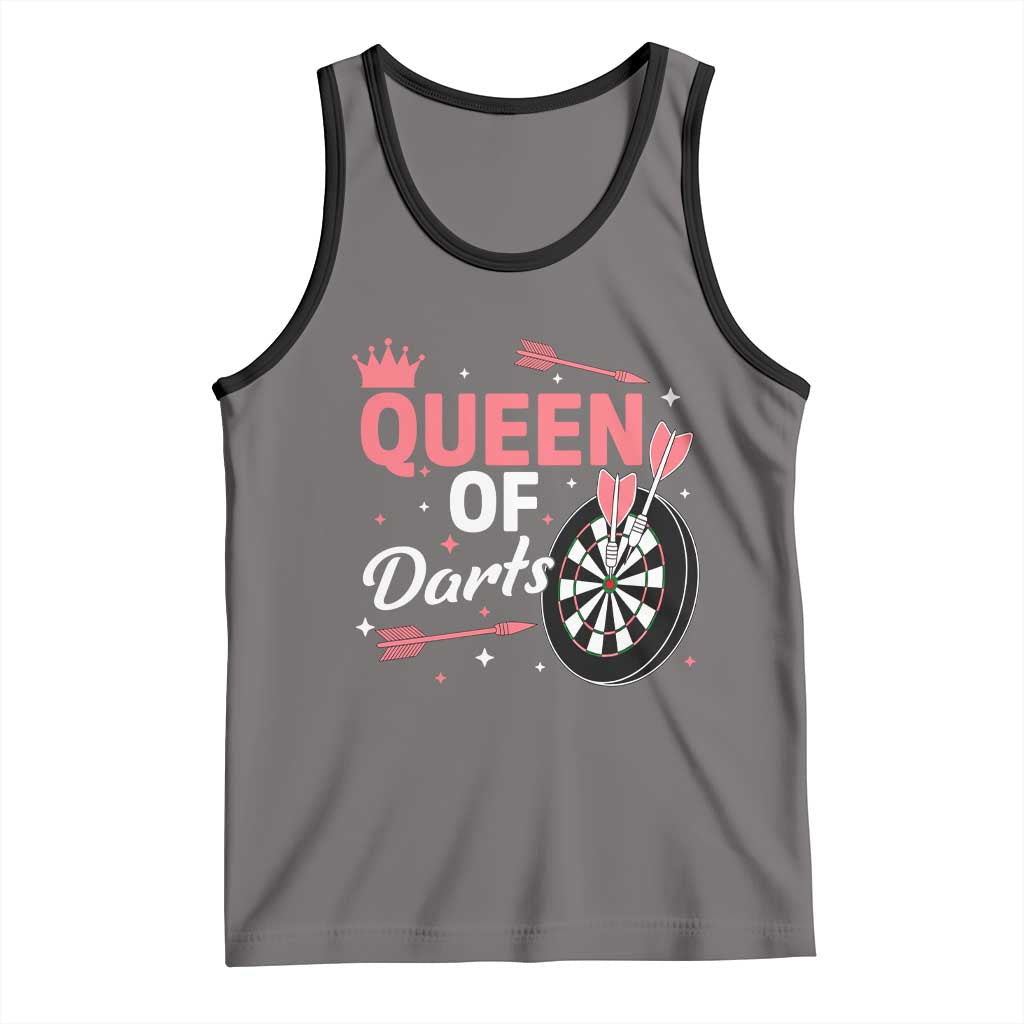 Queen Of Darts Bullseye Shooter Tank Top Female Dartist Gift - Wonder Print Shop