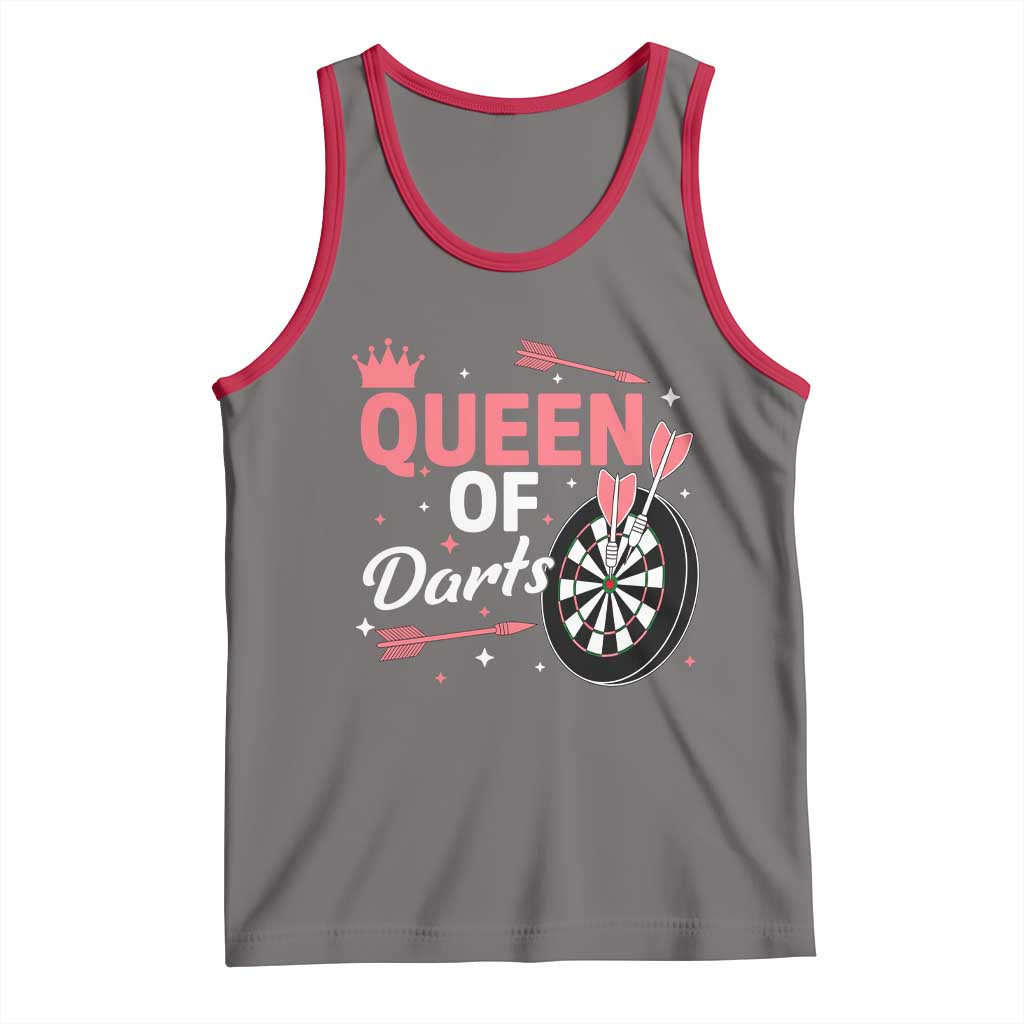 Queen Of Darts Bullseye Shooter Tank Top Female Dartist Gift - Wonder Print Shop