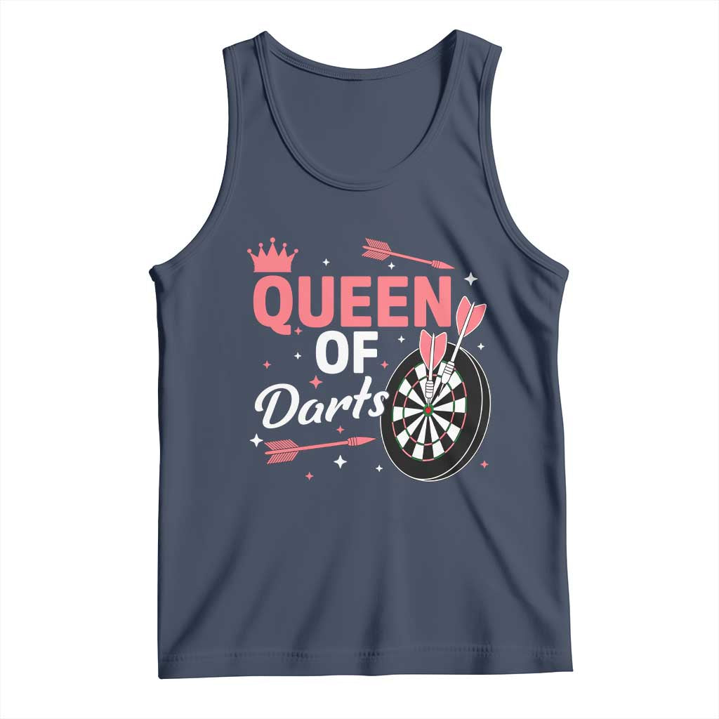 Queen Of Darts Bullseye Shooter Tank Top Female Dartist Gift - Wonder Print Shop