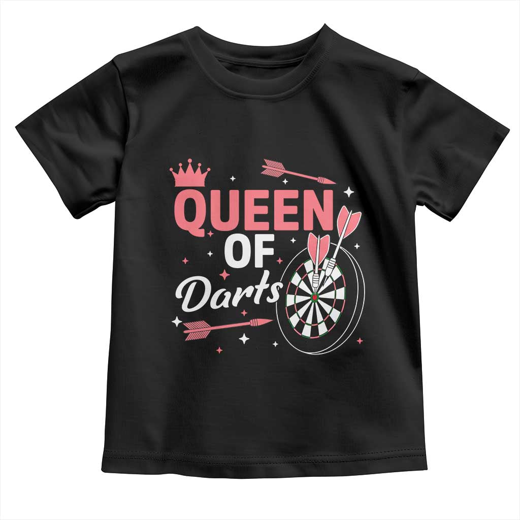 Queen Of Darts Bullseye Shooter Toddler T Shirt Female Dartist Gift - Wonder Print Shop