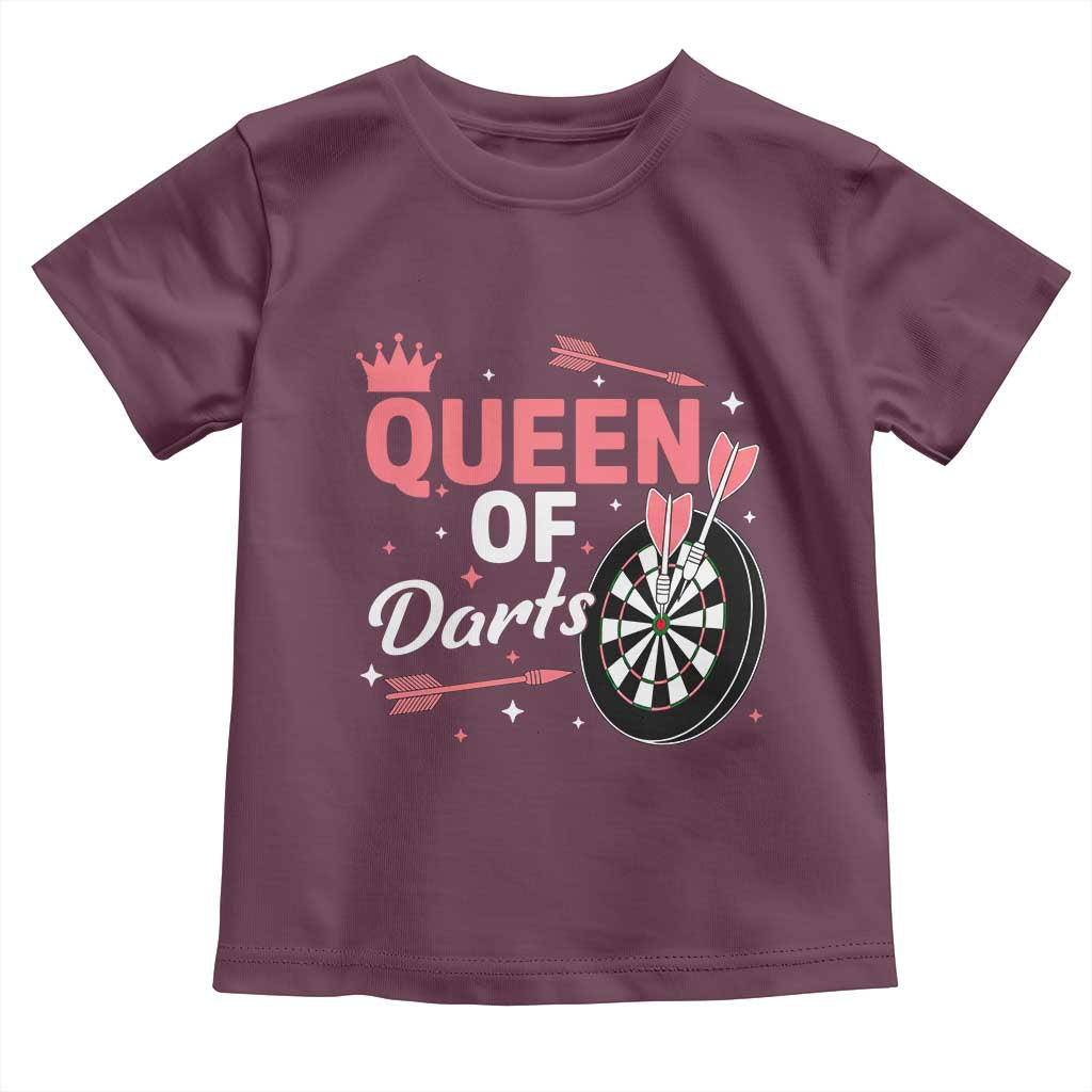 Queen Of Darts Bullseye Shooter Toddler T Shirt Female Dartist Gift - Wonder Print Shop