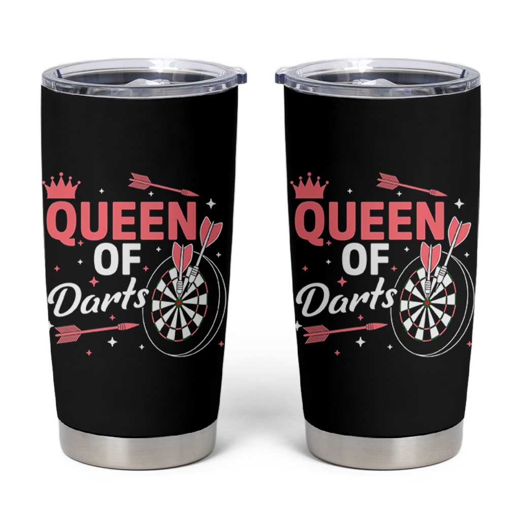 Queen Of Darts Bullseye Shooter Tumbler Cup Female Dartist Gift - Wonder Print Shop