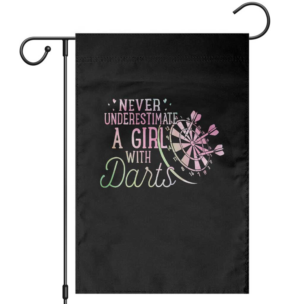 Never Underestimate A Girl With Dart Garden Flag Sports Lover Gift - Wonder Print Shop