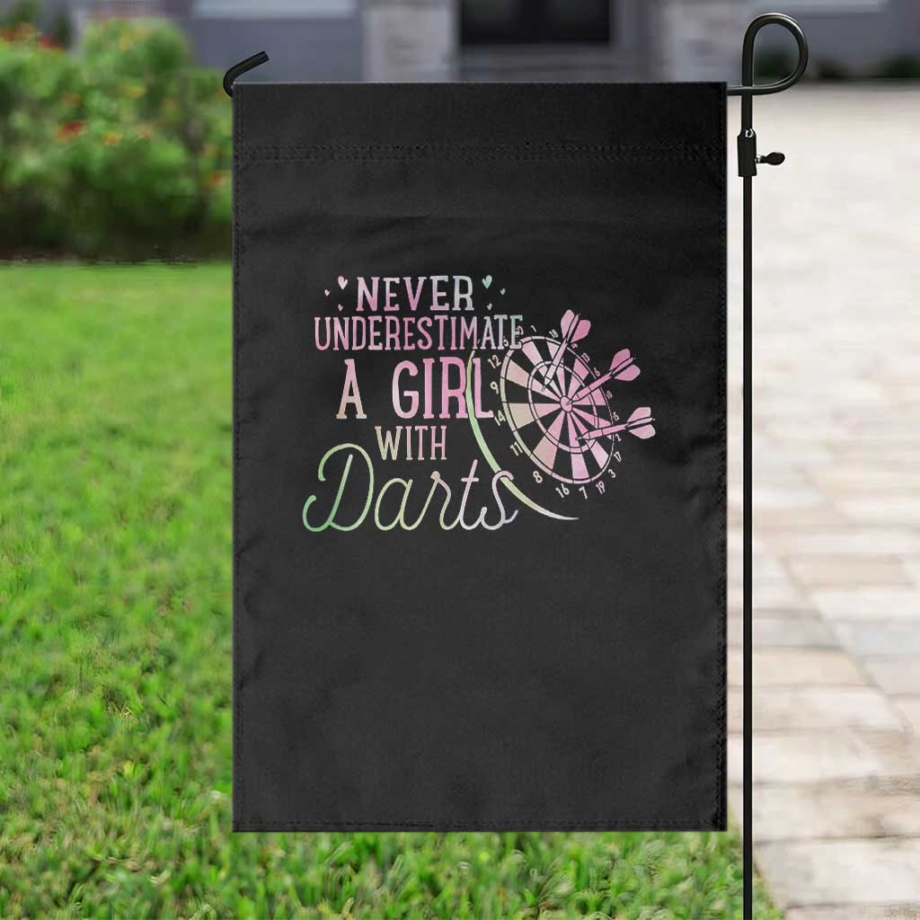 Never Underestimate A Girl With Dart Garden Flag Sports Lover Gift - Wonder Print Shop