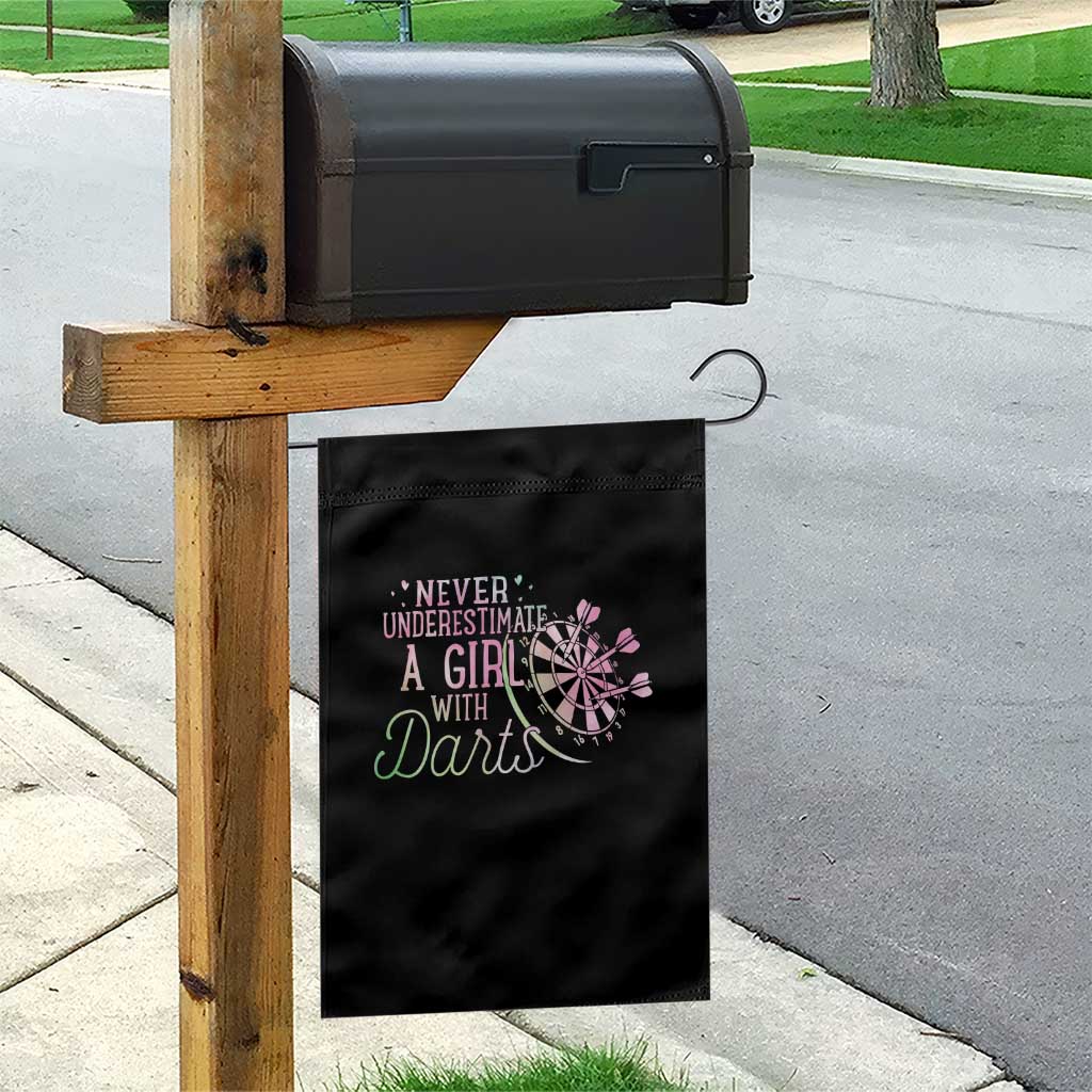 Never Underestimate A Girl With Dart Garden Flag Sports Lover Gift - Wonder Print Shop