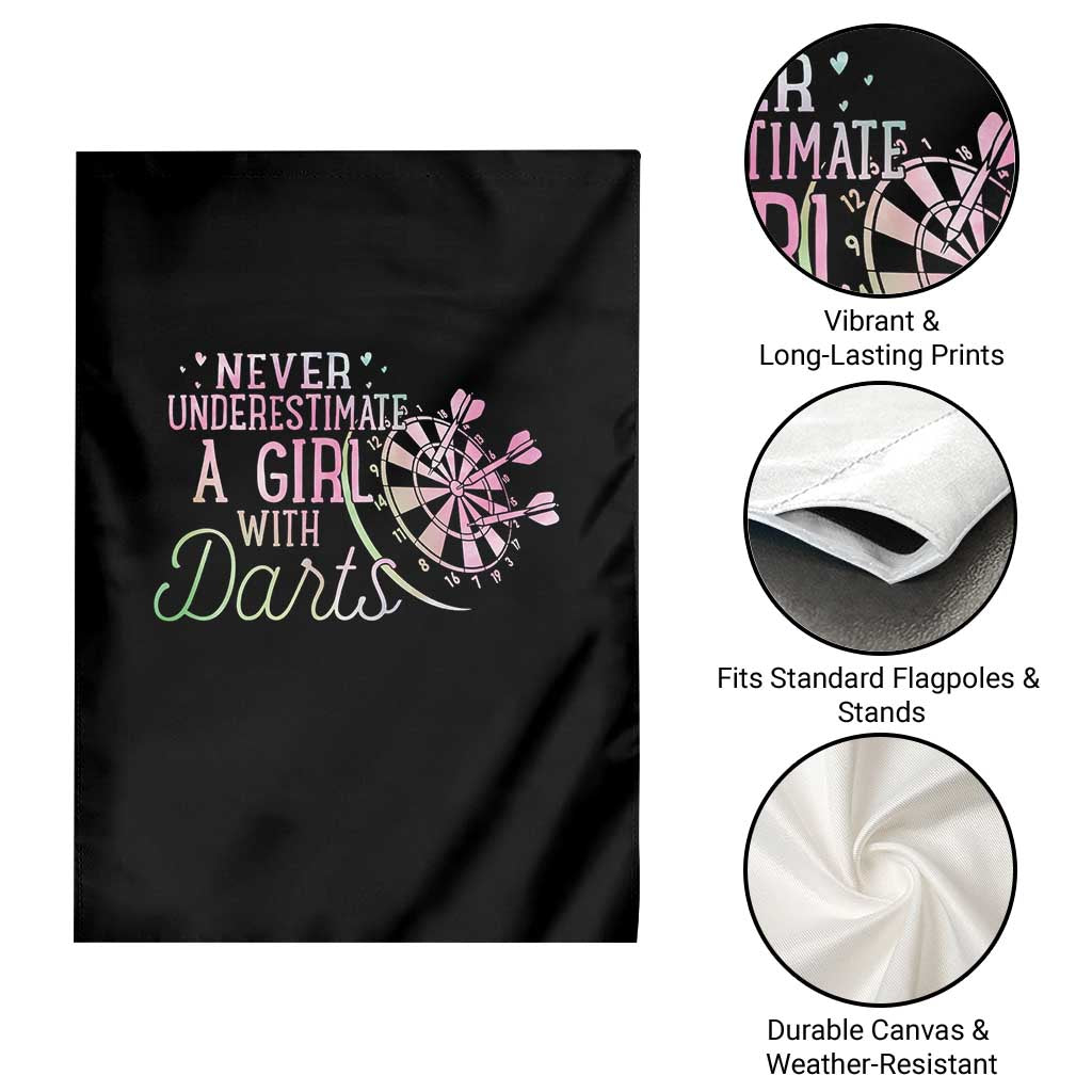 Never Underestimate A Girl With Dart Garden Flag Sports Lover Gift - Wonder Print Shop