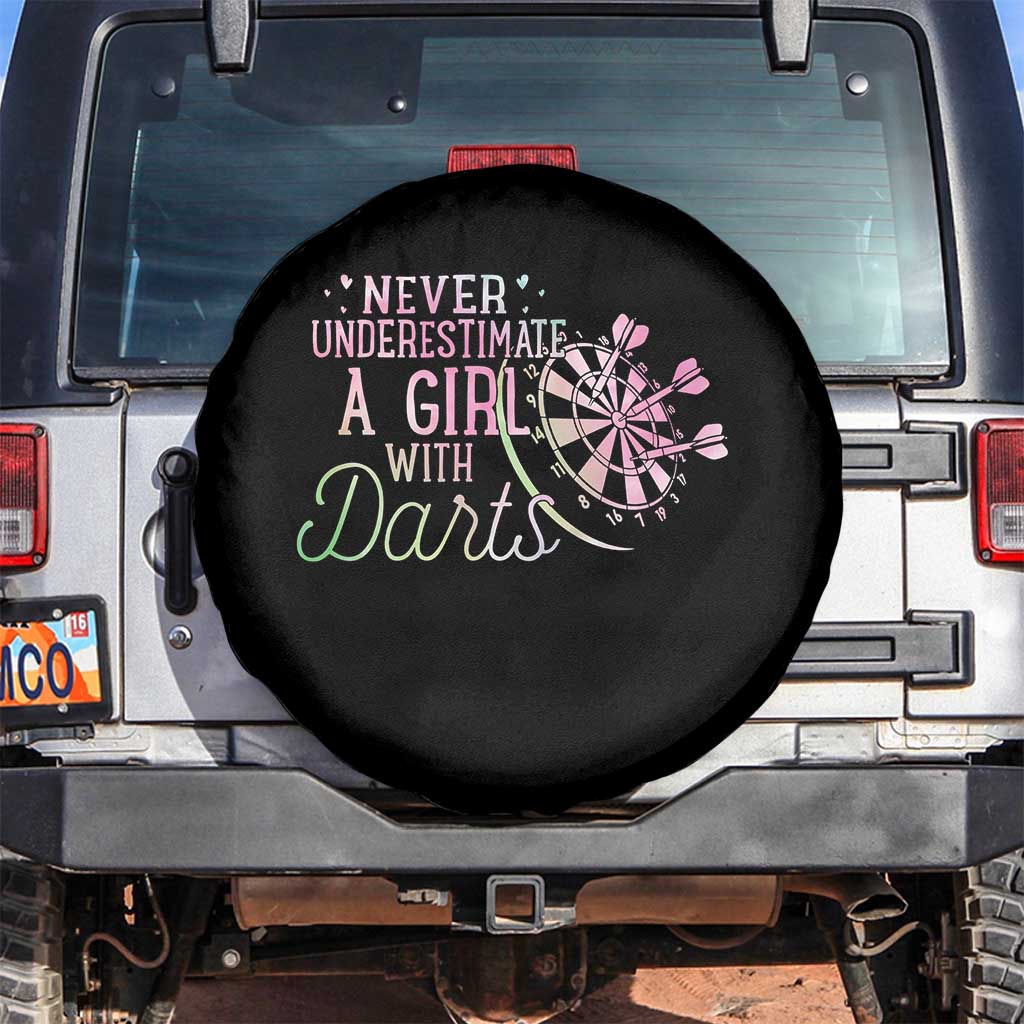 Never Underestimate A Girl With Dart Spare Tire Cover Sports Lover Gift - Wonder Print Shop