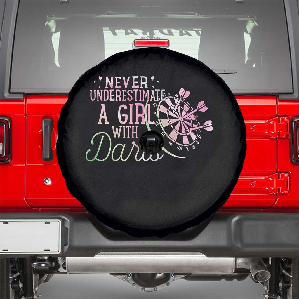 Never Underestimate A Girl With Dart Spare Tire Cover Sports Lover Gift - Wonder Print Shop