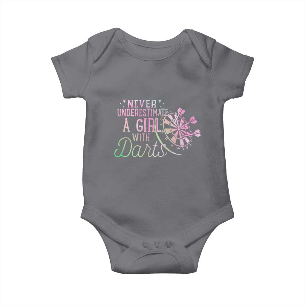 Never Underestimate A Girl With Dart Baby Onesie Sports Lover Gift - Wonder Print Shop