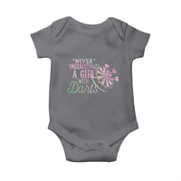 Never Underestimate A Girl With Dart Baby Onesie Sports Lover Gift - Wonder Print Shop