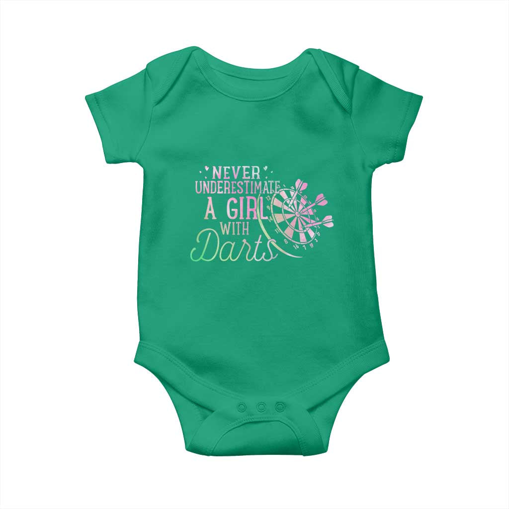 Never Underestimate A Girl With Dart Baby Onesie Sports Lover Gift - Wonder Print Shop