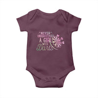 Never Underestimate A Girl With Dart Baby Onesie Sports Lover Gift - Wonder Print Shop