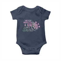 Never Underestimate A Girl With Dart Baby Onesie Sports Lover Gift - Wonder Print Shop