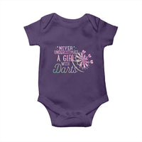 Never Underestimate A Girl With Dart Baby Onesie Sports Lover Gift - Wonder Print Shop