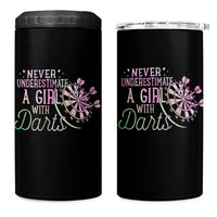 Never Underestimate A Girl With Dart 4 in 1 Can Cooler Tumbler Sports Lover Gift - Wonder Print Shop