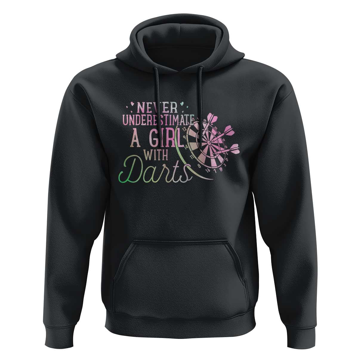 Never Underestimate A Girl With Dart Hoodie Sports Lover Gift - Wonder Print Shop