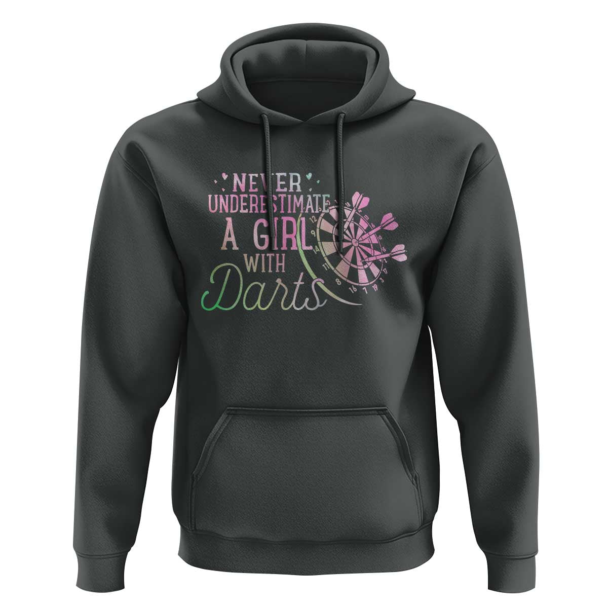 Never Underestimate A Girl With Dart Hoodie Sports Lover Gift - Wonder Print Shop