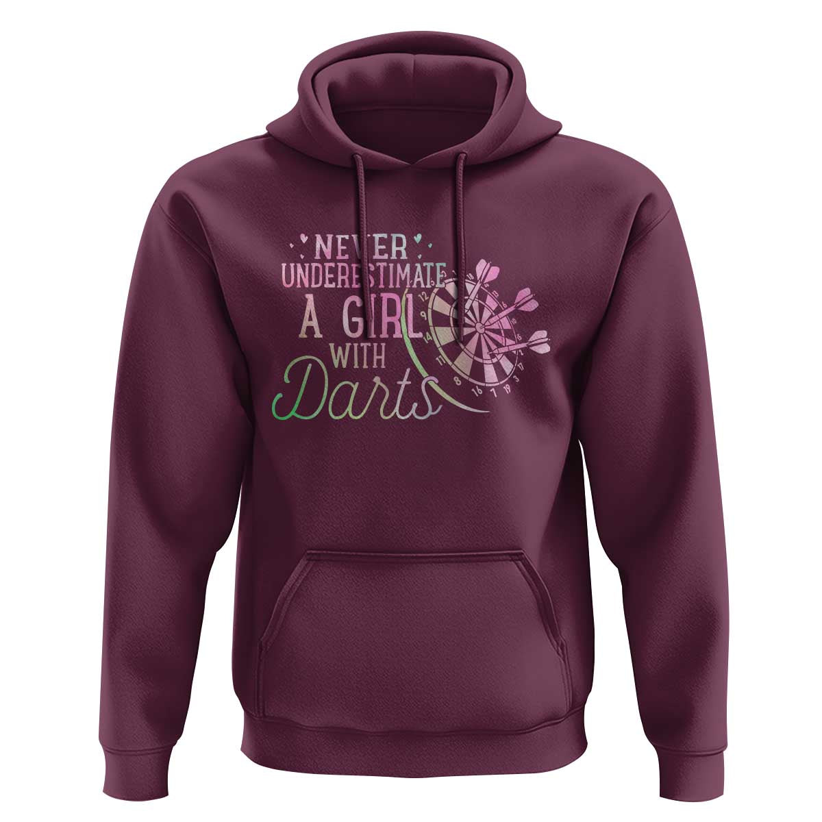Never Underestimate A Girl With Dart Hoodie Sports Lover Gift - Wonder Print Shop