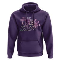 Never Underestimate A Girl With Dart Hoodie Sports Lover Gift - Wonder Print Shop