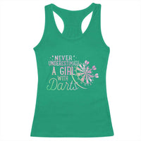 Never Underestimate A Girl With Dart Racerback Tank Top Sports Lover Gift - Wonder Print Shop