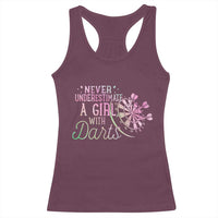 Never Underestimate A Girl With Dart Racerback Tank Top Sports Lover Gift - Wonder Print Shop