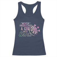 Never Underestimate A Girl With Dart Racerback Tank Top Sports Lover Gift - Wonder Print Shop