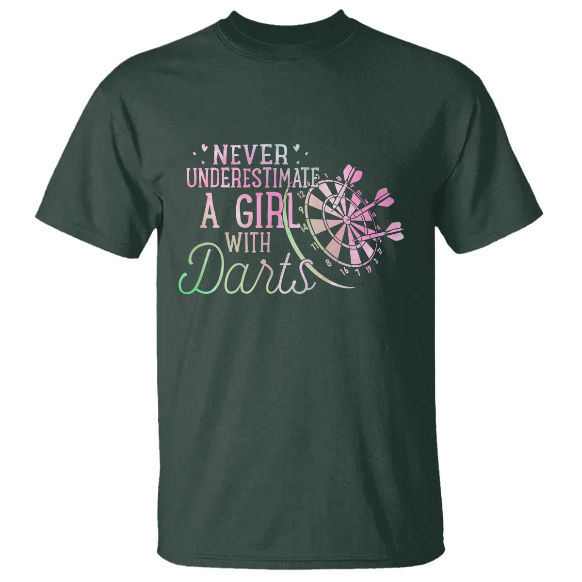 Never Underestimate A Girl With Dart T Shirt Sports Lover Gift - Wonder Print Shop