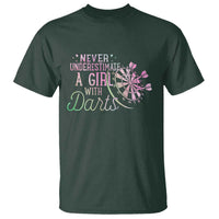 Never Underestimate A Girl With Dart T Shirt Sports Lover Gift - Wonder Print Shop