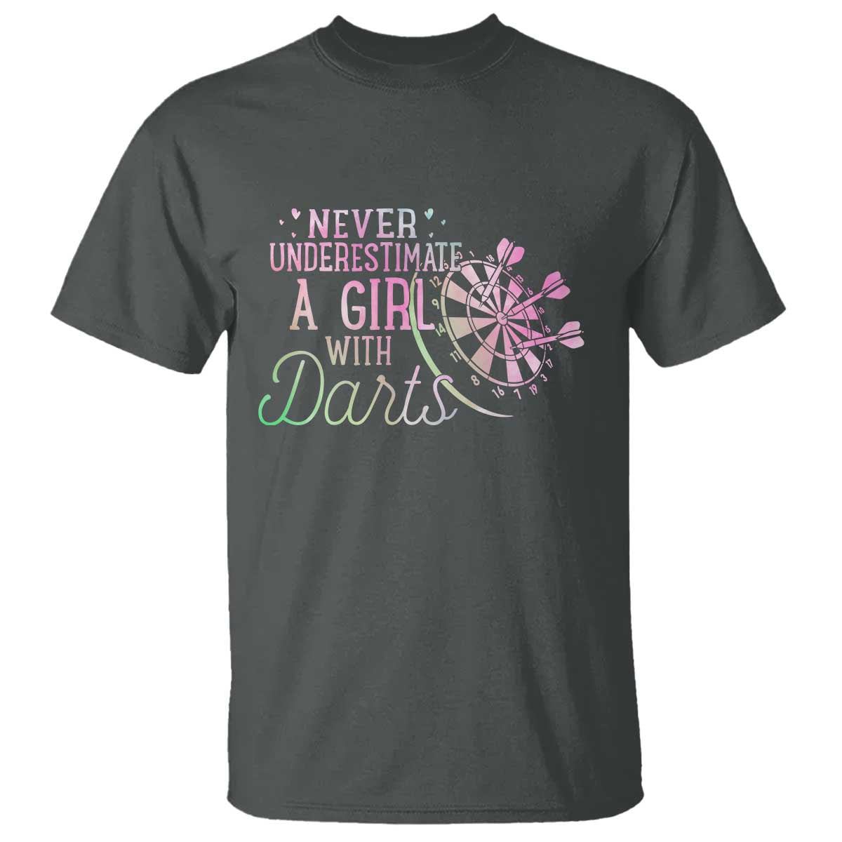 Never Underestimate A Girl With Dart T Shirt Sports Lover Gift - Wonder Print Shop