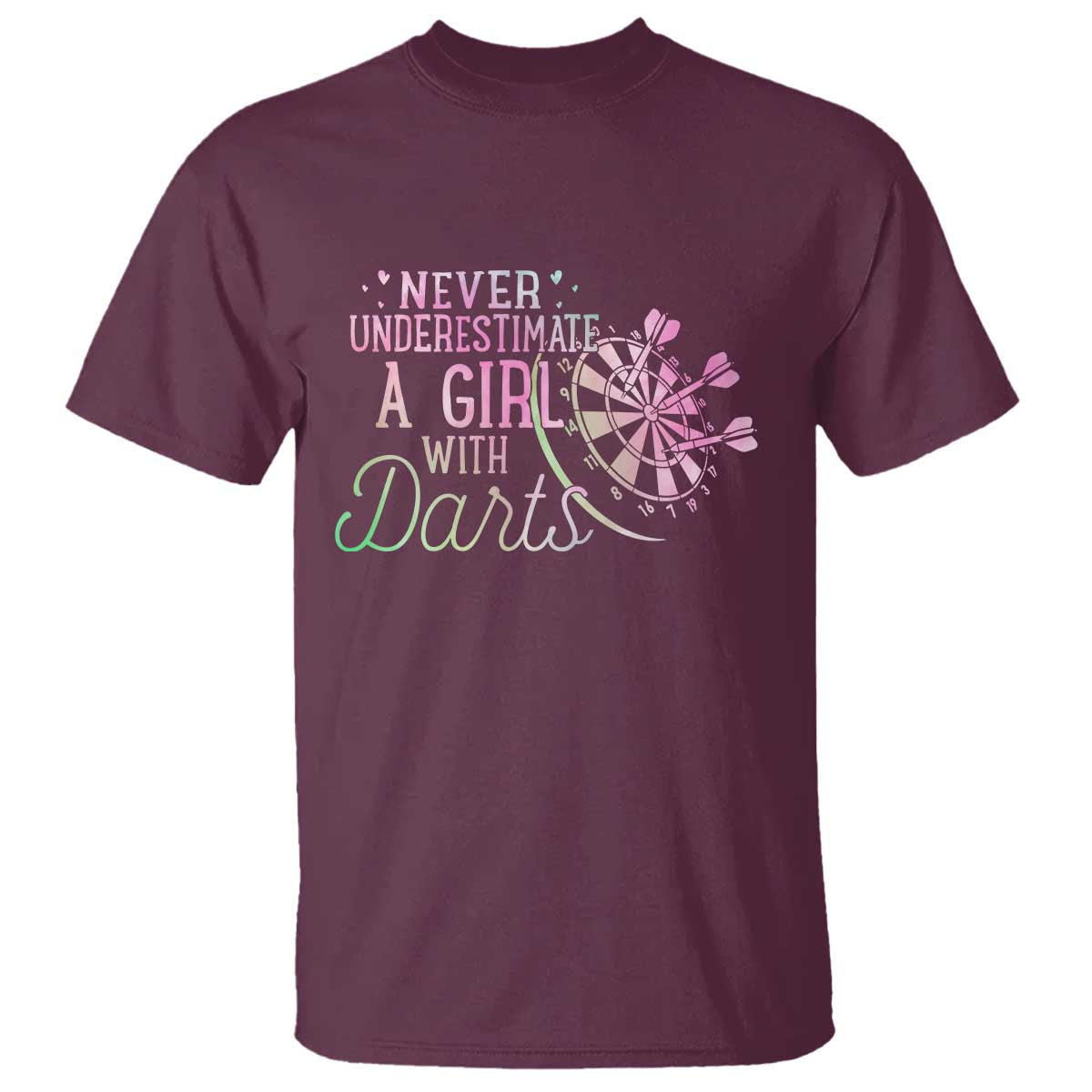 Never Underestimate A Girl With Dart T Shirt Sports Lover Gift - Wonder Print Shop