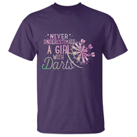 Never Underestimate A Girl With Dart T Shirt Sports Lover Gift - Wonder Print Shop