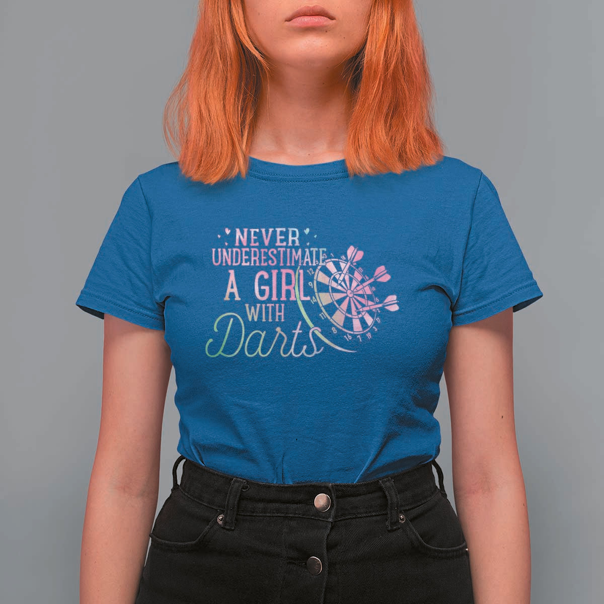 Never Underestimate A Girl With Dart T Shirt For Women Sports Lover Gift - Wonder Print Shop