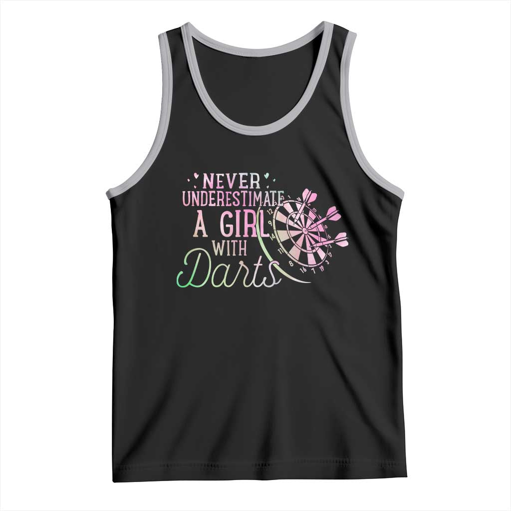 Never Underestimate A Girl With Dart Tank Top Sports Lover Gift - Wonder Print Shop