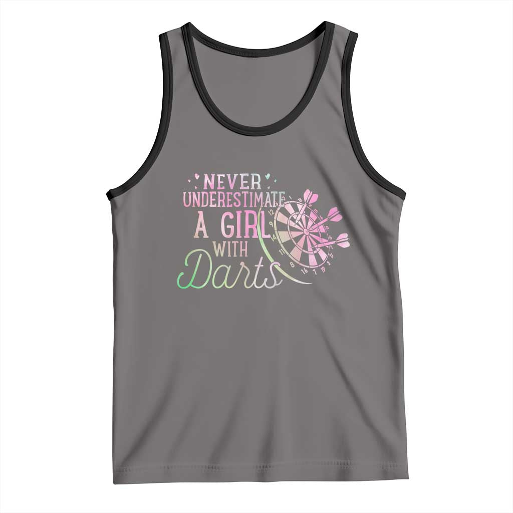 Never Underestimate A Girl With Dart Tank Top Sports Lover Gift - Wonder Print Shop