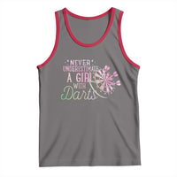 Never Underestimate A Girl With Dart Tank Top Sports Lover Gift - Wonder Print Shop