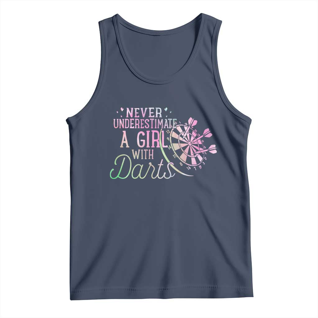 Never Underestimate A Girl With Dart Tank Top Sports Lover Gift - Wonder Print Shop